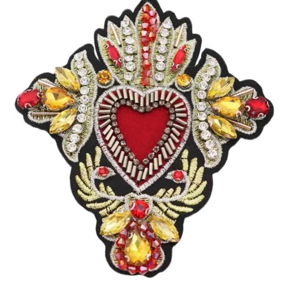 NWOT Sew on Royal Heart Appliques